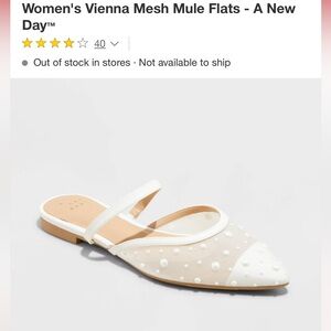 A New Day Mesh Polka Dot Flats in White and Cream